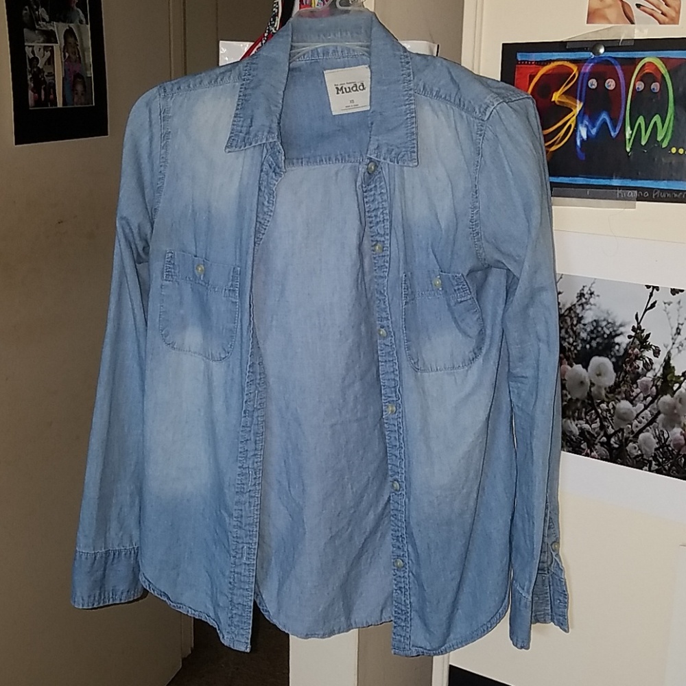 Blue button up shirt